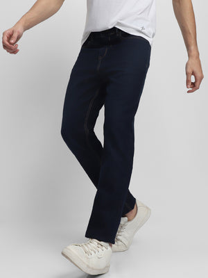 Men's Straight Fit Washed Indigo Stretchable Jeans