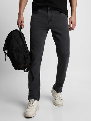 Men's Straight Rinse Black Stretchable Jeans