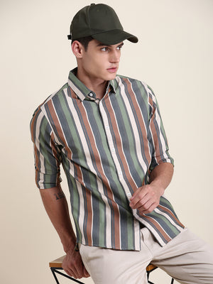 Men's Green Stripe Shirt