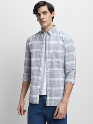 Men's Regular Collar Slim Fit Solid Navy Casual Shirts