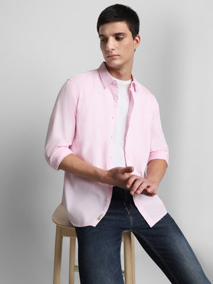Men's Pink Checkered Full Sleeve Casual Shirt