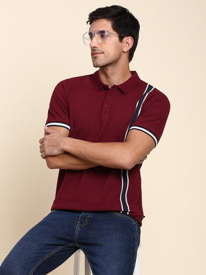 Men's Comfortable And Stylish Maroon Casual Polo Tshirt