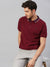 Men's Pure Cotton Solid Half Sleeves Polo T-Shirt (Wine)