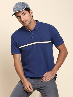 Men's Comfortable And Stylish Blue Casual Polo Tshirt