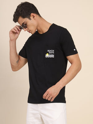 Men's Black Tshirts Wardrobe Essentials Soft And Stretchy Fabric
