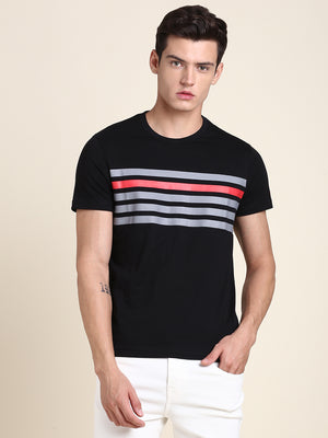 Men's Black Print T-shirt