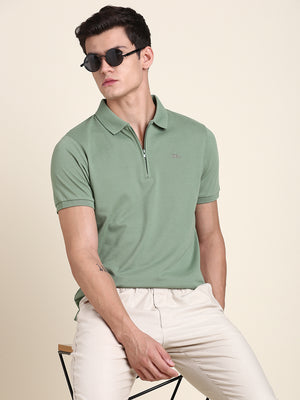 Men's Olive Solid T-shirt