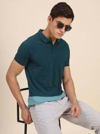 Men's Teal Tshirts Wardrobe Essentials Soft And Stretchy Fabric