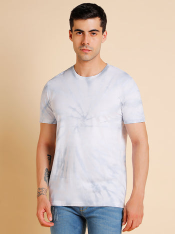 Men's Slim Fit  Solid Grey Crew- Neck T-Shirt