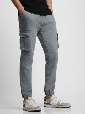 Men's Aqua with Drawstring Closure Cargo Joggers