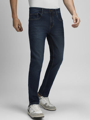 Men's Slim Fit Washed Indigo Stretchable Jeans