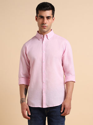 Men's Spread Collar Slim Fit Check Olive Shirts