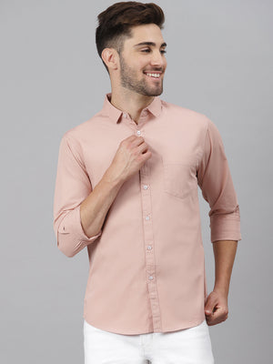 Men's Solid Shell Slim Fit Cotton Casual Shirt