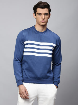 Mens Long-Sleeve Sweatshirt - Lightweight Casual Winterwear  (Denim Blue)