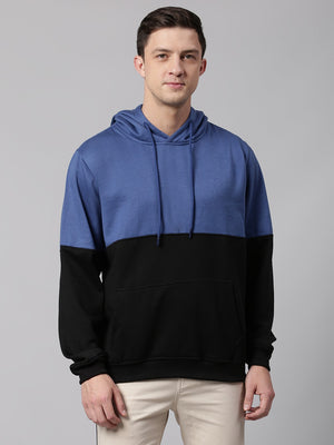 Mens Long-Sleeve Hoodie - Lightweight Casual Winterwear  (Denim Blue)