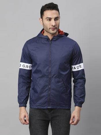 Mens Long-Sleeve Jacket - Lightweight Casual Winterwear  (Navy)