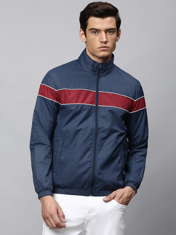 Mens Long-Sleeve Jacket - Lightweight Casual Winterwear  (Bright Navy)
