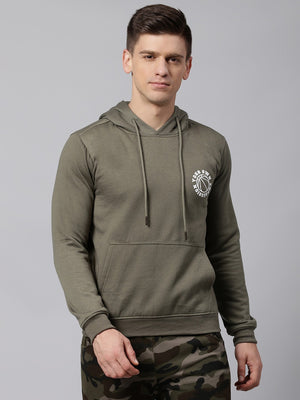 Mens Long-Sleeve Hoodie - Lightweight Casual Winterwear  (Light Olive)