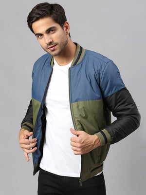 Mens Long-Sleeve Jacket - Lightweight Casual Winterwear  (Olive)