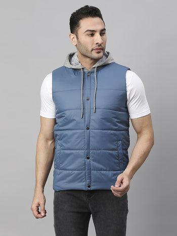Mens Sleeve less Jacket - Lightweight Casual Winterwear  (Bright Navy)