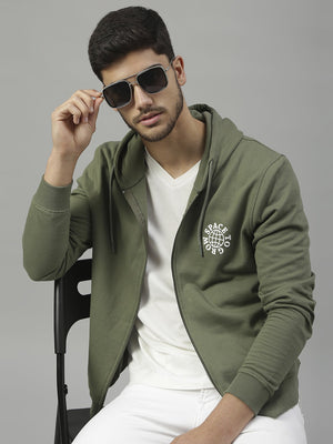 Mens Long-Sleeve Hoodie - Lightweight Casual Winterwear  (Light Olive)