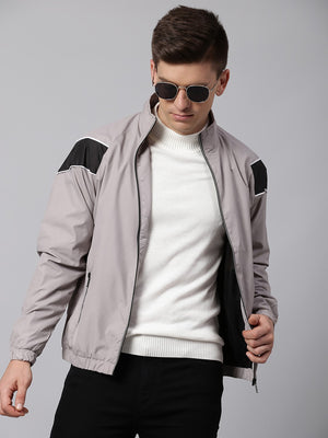 Mens Long-Sleeve Jacket - Lightweight Casual Winterwear  (Dark Grey)
