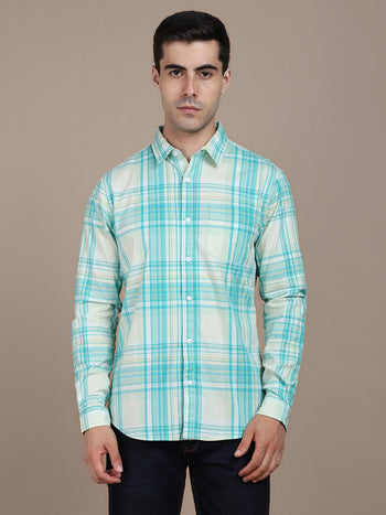 Men's Slim Fit Tartan Checked Pure Cotton Casual Shirt
