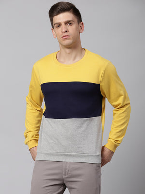 Mens Long-Sleeve Sweatshirt - Lightweight Casual Winterwear  (Ochre)